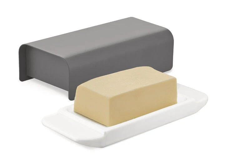 Alessi Mattina butter dish, dark grey