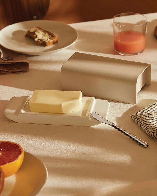 Alessi Mattina butter dish, grey