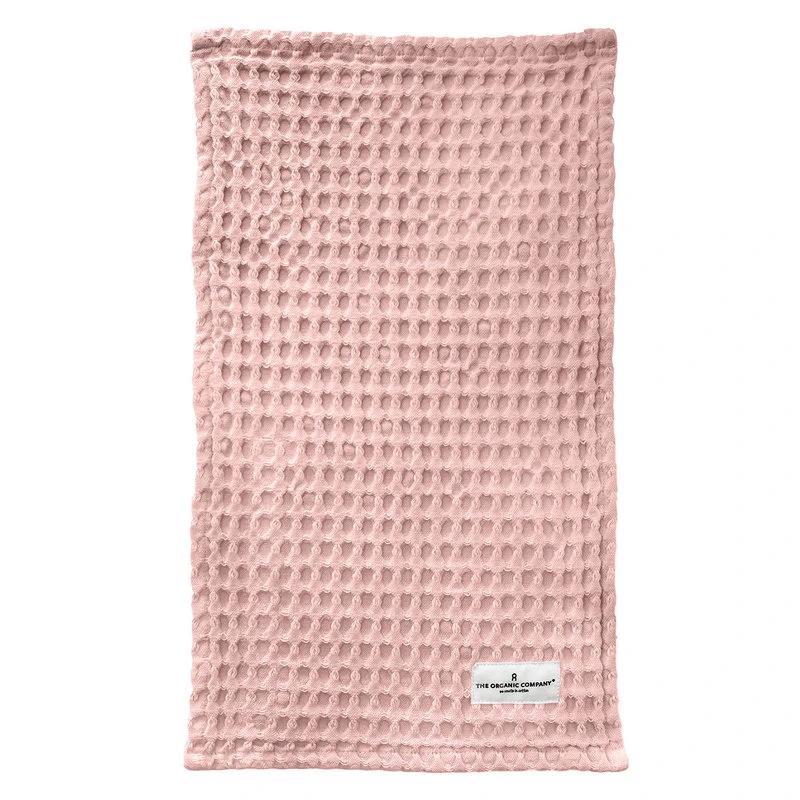 The Organic Company Big Waffle kitchen and wash cloth, pale rose