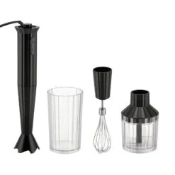 Alessi Plissé Hand Blender With Whisk And Chopper, Black