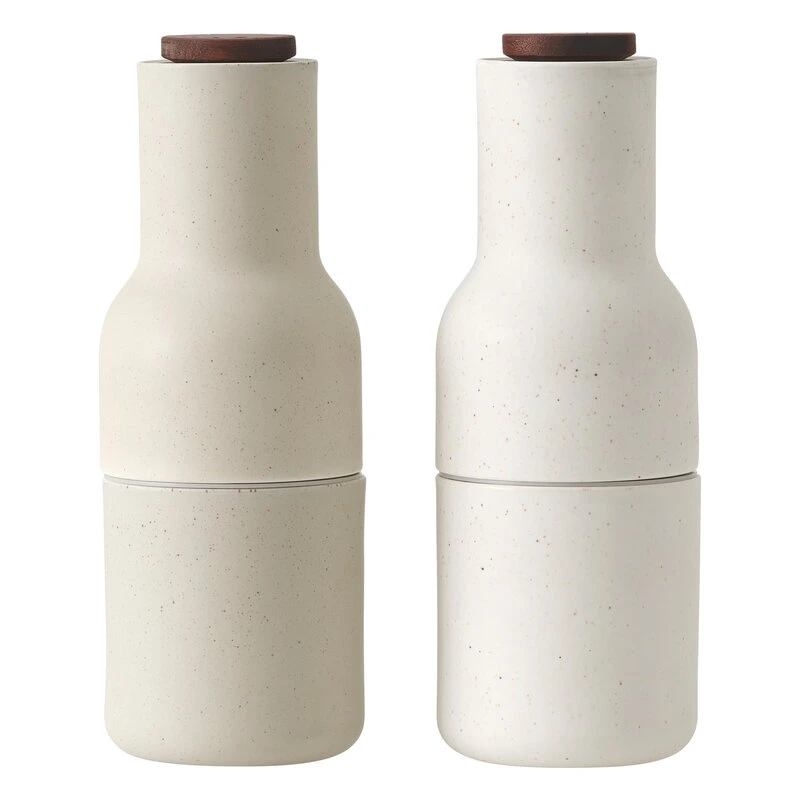 MENU Bottle Grinder 2 pcs, ceramic, sand - walnut