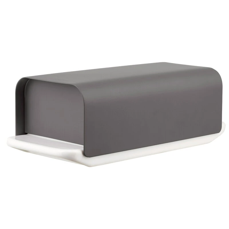 Alessi Mattina butter dish, dark grey