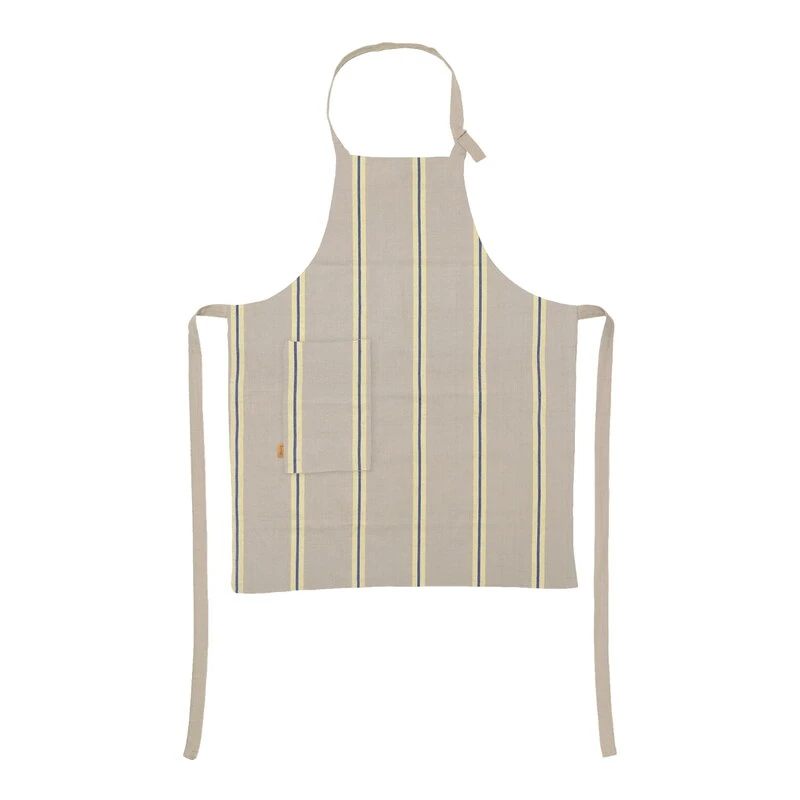 ferm LIVING Hale apron, oyster - lemon - bright blue