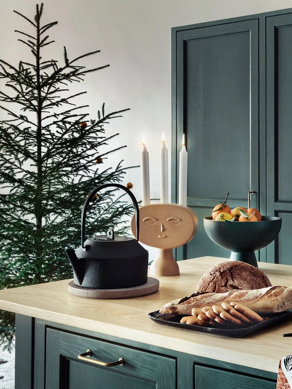 Muuto Groove marble trivet, large, grey