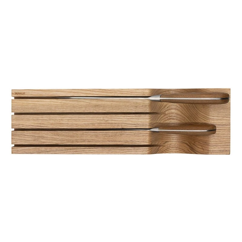 Heirol Woody in-drawer knife block, ash