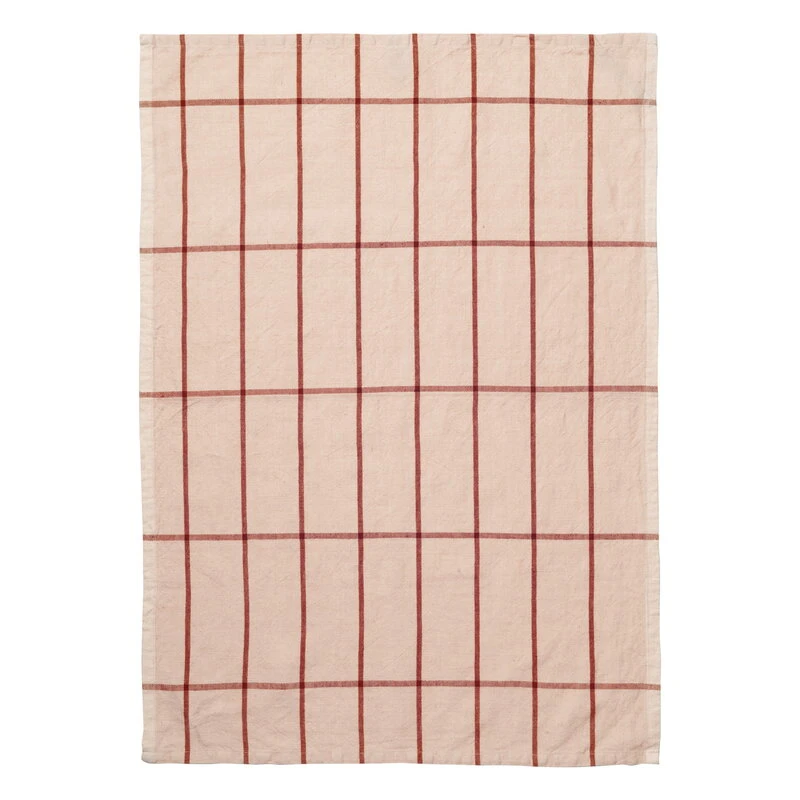 ferm LIVING Hale tea towel, rose - rust