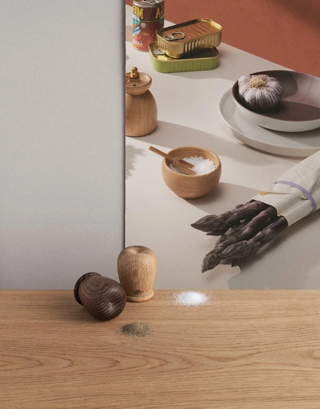 Kay Bojesen Menageri salt and pepper set, oak - smoked oak