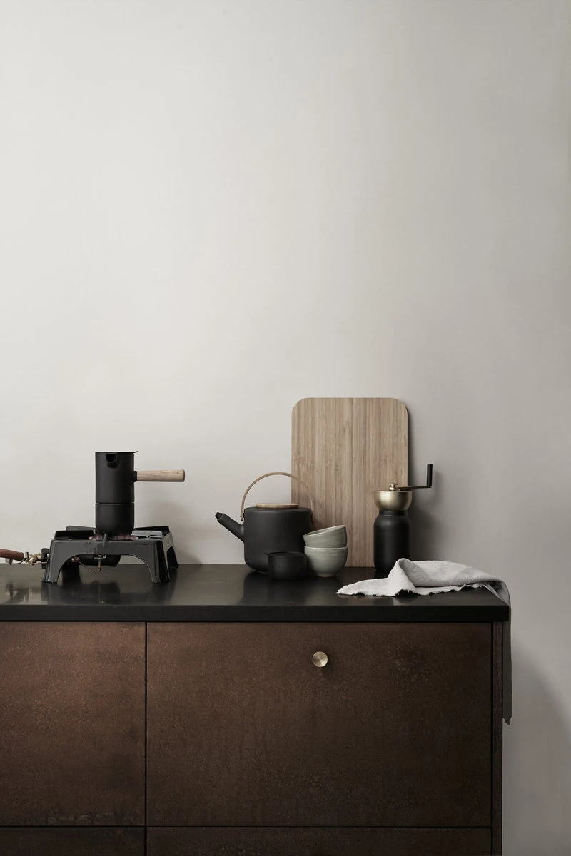 Stelton Collar coffee grinder, black - brass