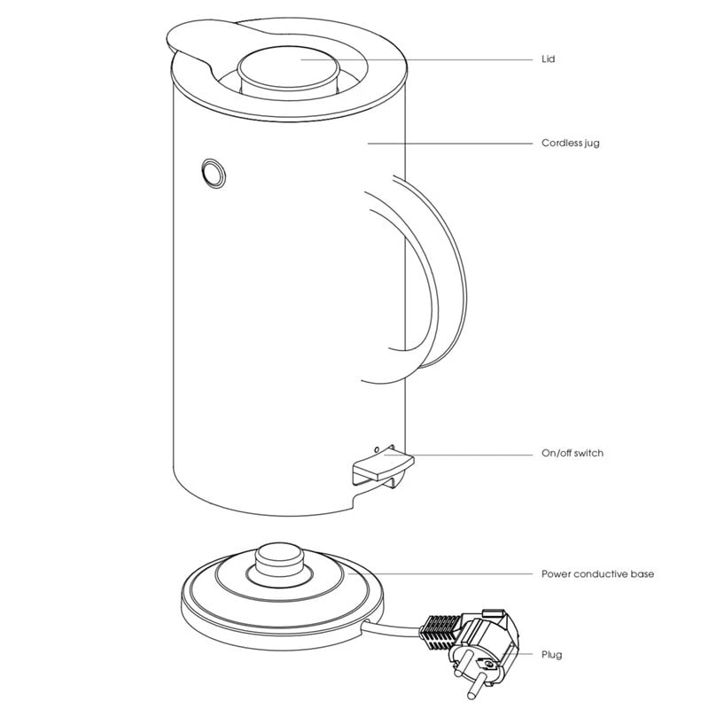 Stelton EM77 electric kettle, black