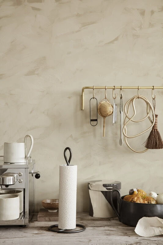 ferm LIVING Curvature paper towel holder, black brass