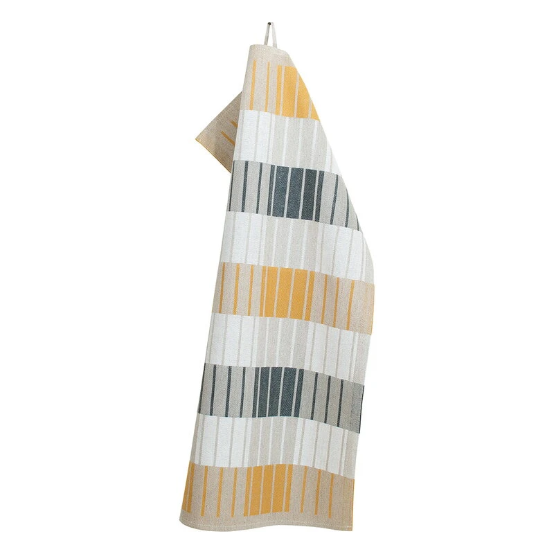 Lapuan Kankurit Sointu tea towel, linen - cloudberry - dark grey