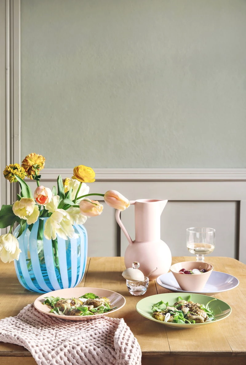 The Organic Company Big Waffle kitchen and wash cloth, pale rose